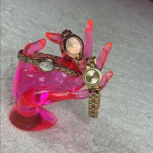 Lot of 3 Gold and rose gold ladies watches - Timex Armitron Oruss